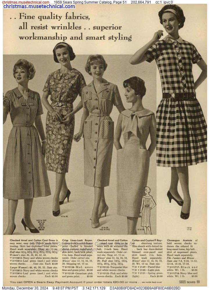 1959 Sears Spring Summer Catalog, Page 51