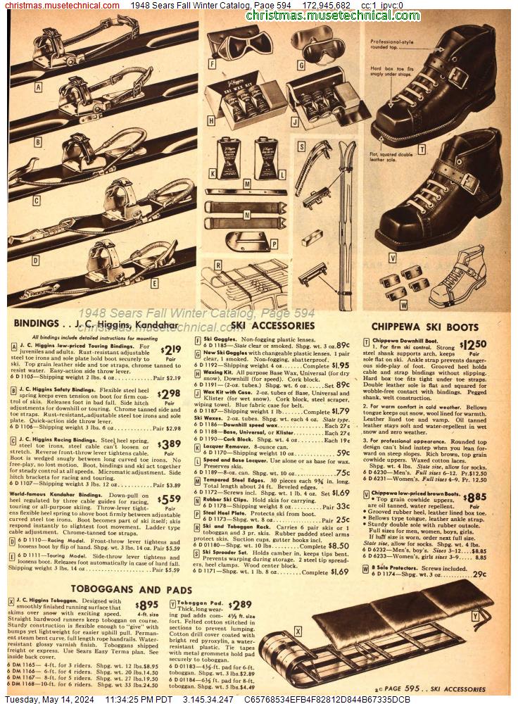 1948 Sears Fall Winter Catalog, Page 594