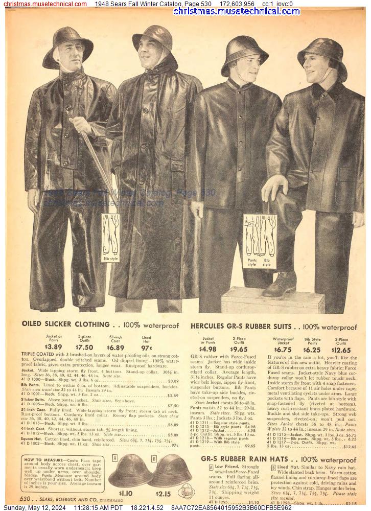 1948 Sears Fall Winter Catalog, Page 530