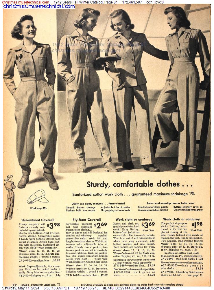 1942 Sears Fall Winter Catalog, Page 81