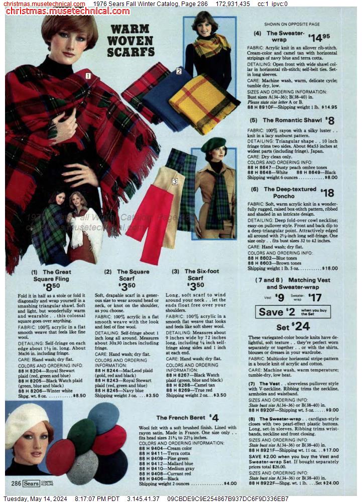1976 Sears Fall Winter Catalog, Page 286