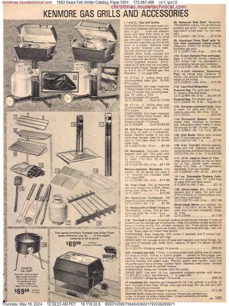 1983 Sears Fall Winter Catalog, Page 1001