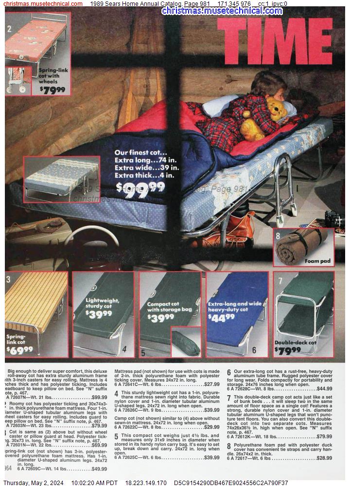 1989 Sears Home Annual Catalog, Page 981