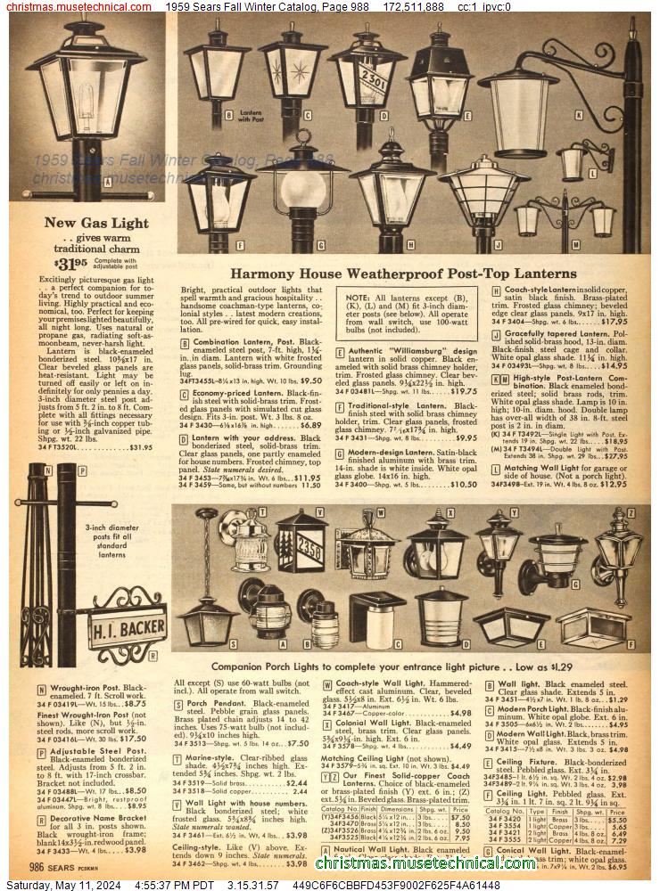 1959 Sears Fall Winter Catalog, Page 988