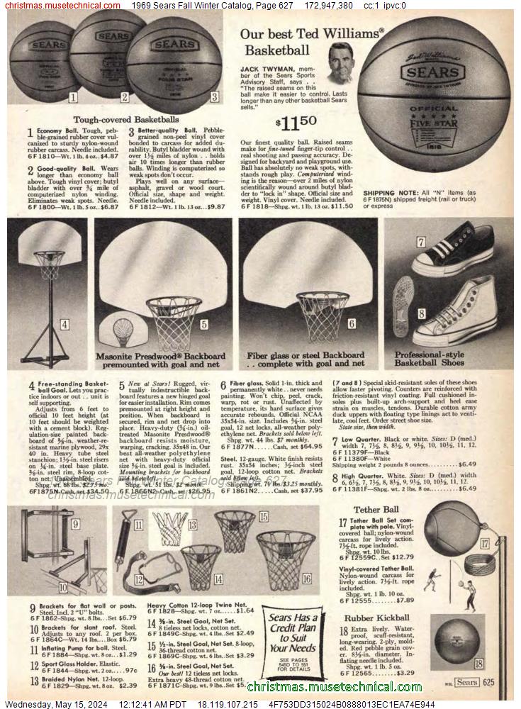 1969 Sears Fall Winter Catalog, Page 627