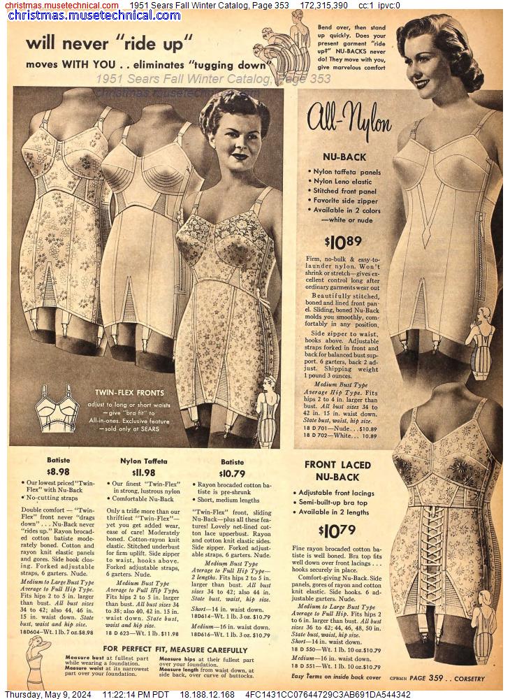 1951 Sears Fall Winter Catalog, Page 353