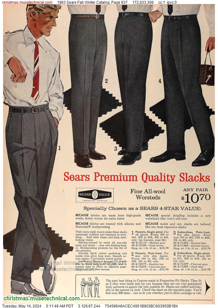 1963 Sears Fall Winter Catalog, Page 637