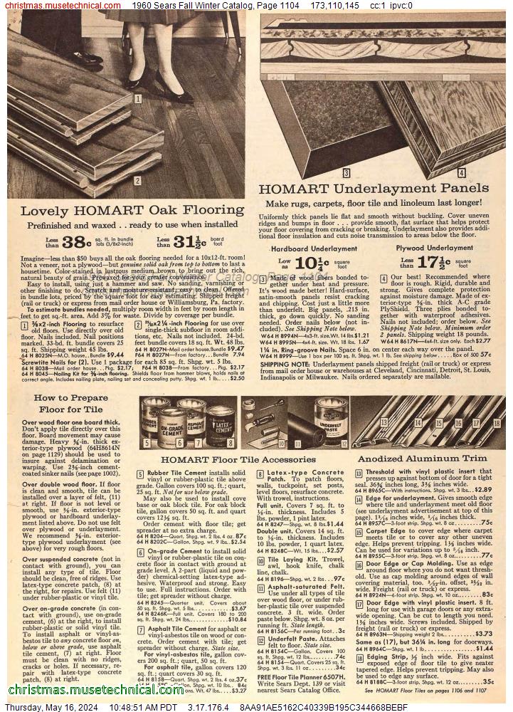 1960 Sears Fall Winter Catalog, Page 1104