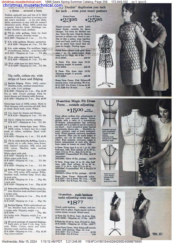 1966 Sears Spring Summer Catalog, Page 356