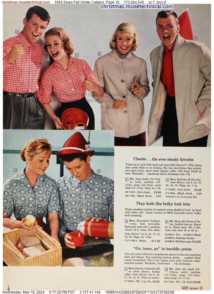 1959 Sears Fall Winter Catalog, Page 15