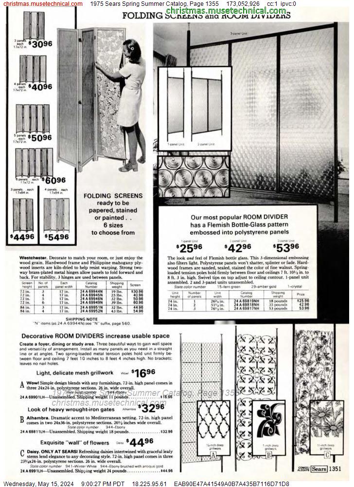 1975 Sears Spring Summer Catalog, Page 1355
