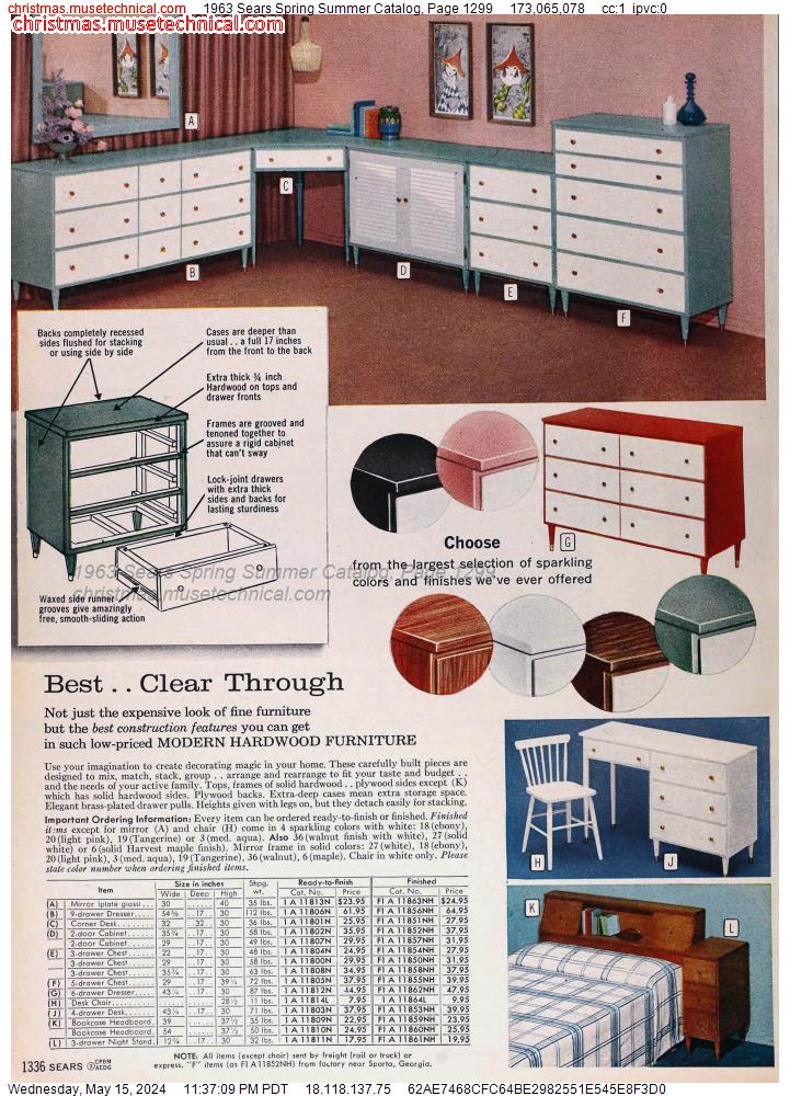1963 Sears Spring Summer Catalog, Page 1299