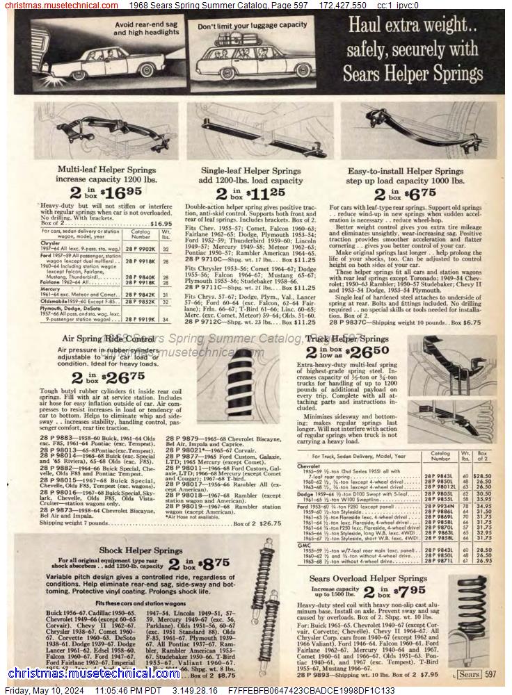 1968 Sears Spring Summer Catalog, Page 597