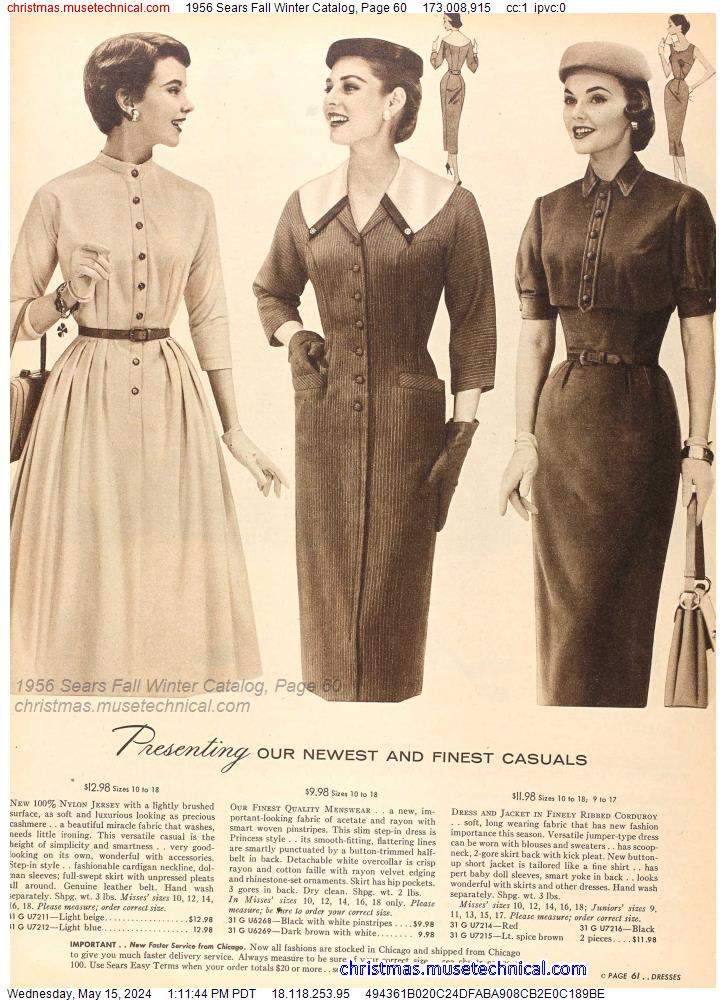 1956 Sears Fall Winter Catalog, Page 60
