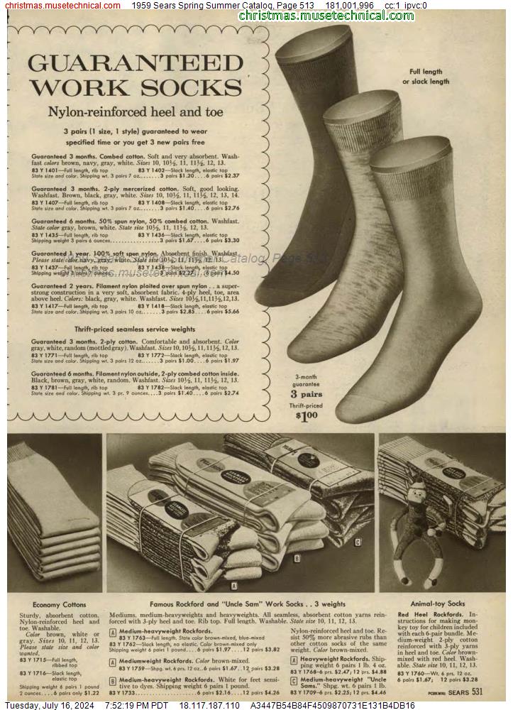 1959 Sears Spring Summer Catalog, Page 513