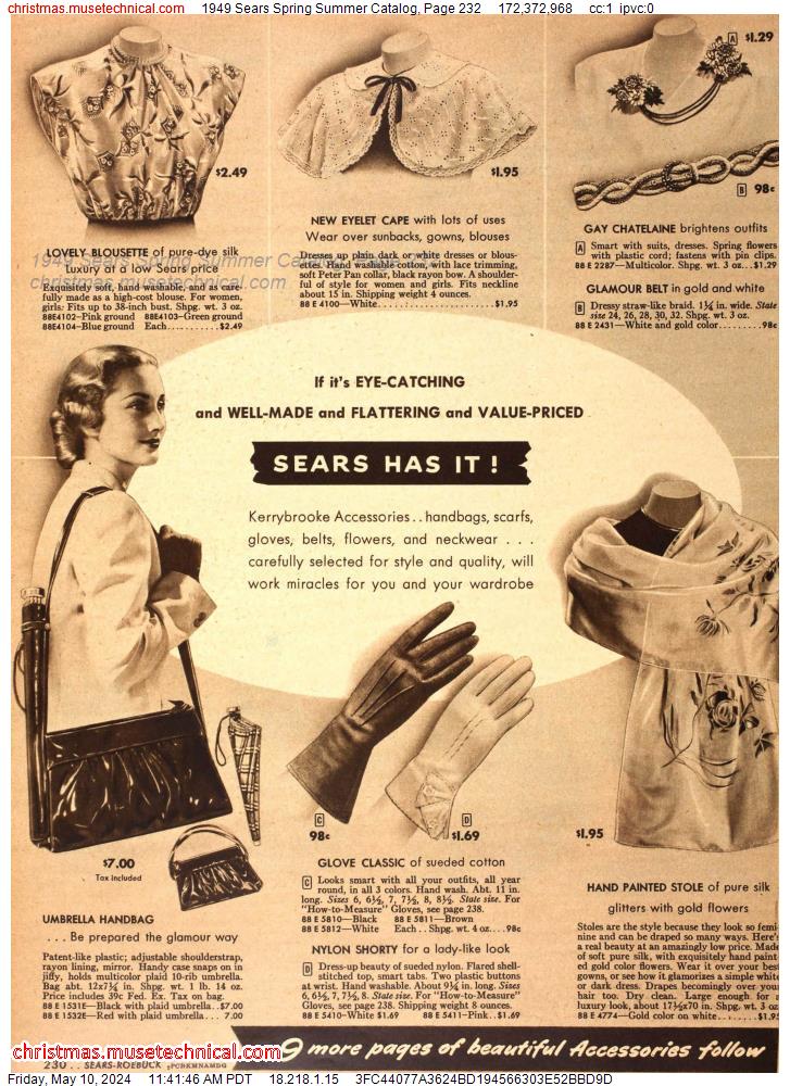 1949 Sears Spring Summer Catalog, Page 232