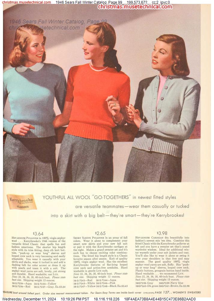 1946 Sears Fall Winter Catalog, Page 99