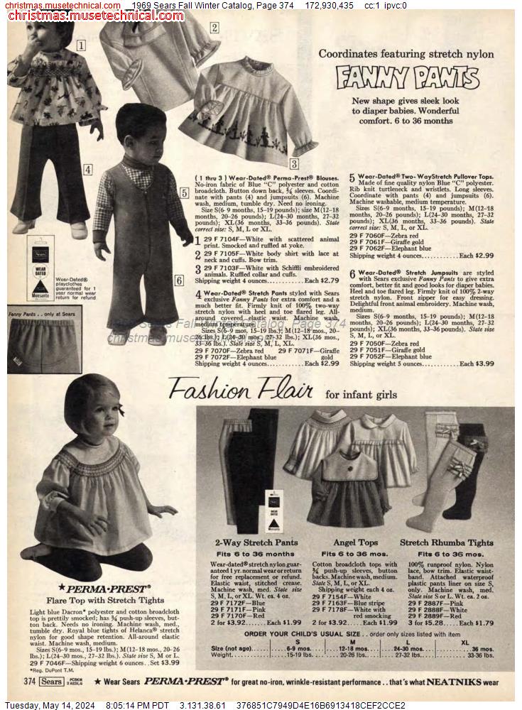 1969 Sears Fall Winter Catalog, Page 374