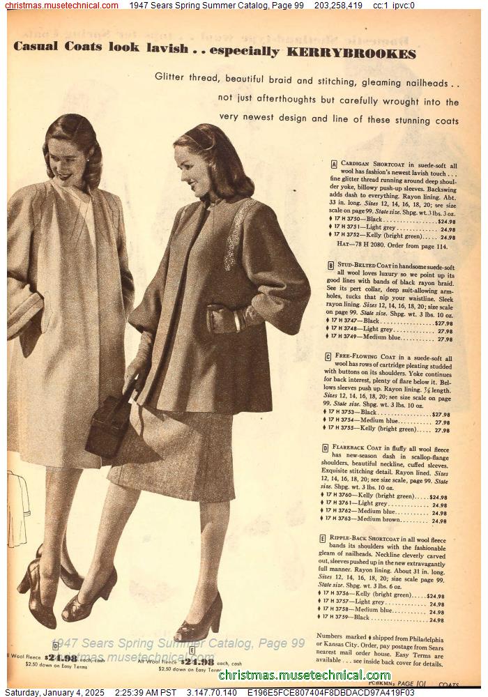 1947 Sears Spring Summer Catalog, Page 99