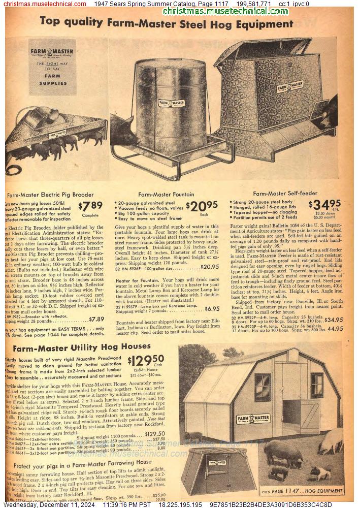 1947 Sears Spring Summer Catalog, Page 1117