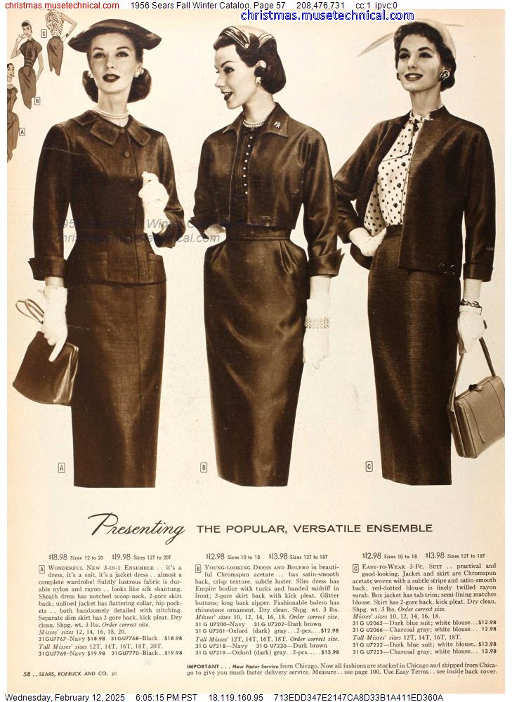 1956 Sears Fall Winter Catalog, Page 57