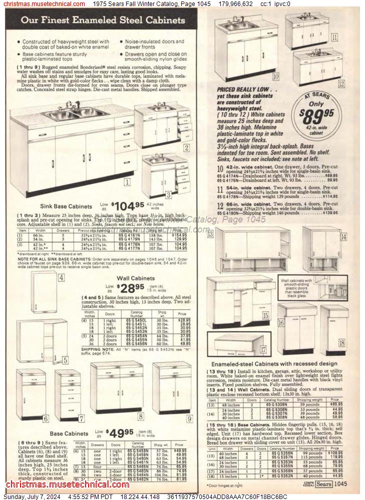 1975 Sears Fall Winter Catalog, Page 1045