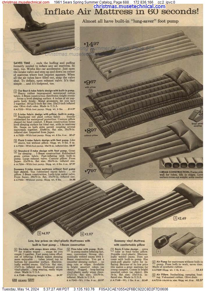 1961 Sears Spring Summer Catalog, Page 688
