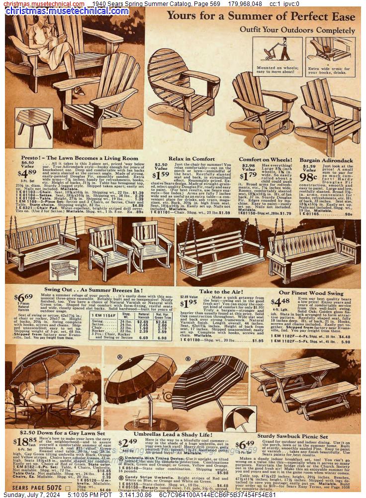 1940 Sears Spring Summer Catalog, Page 569