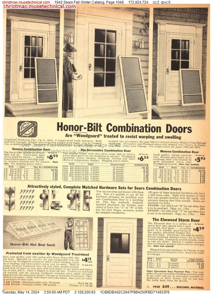 1942 Sears Fall Winter Catalog, Page 1048