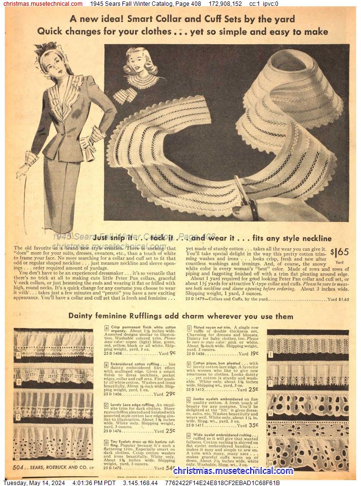 1945 Sears Fall Winter Catalog, Page 408