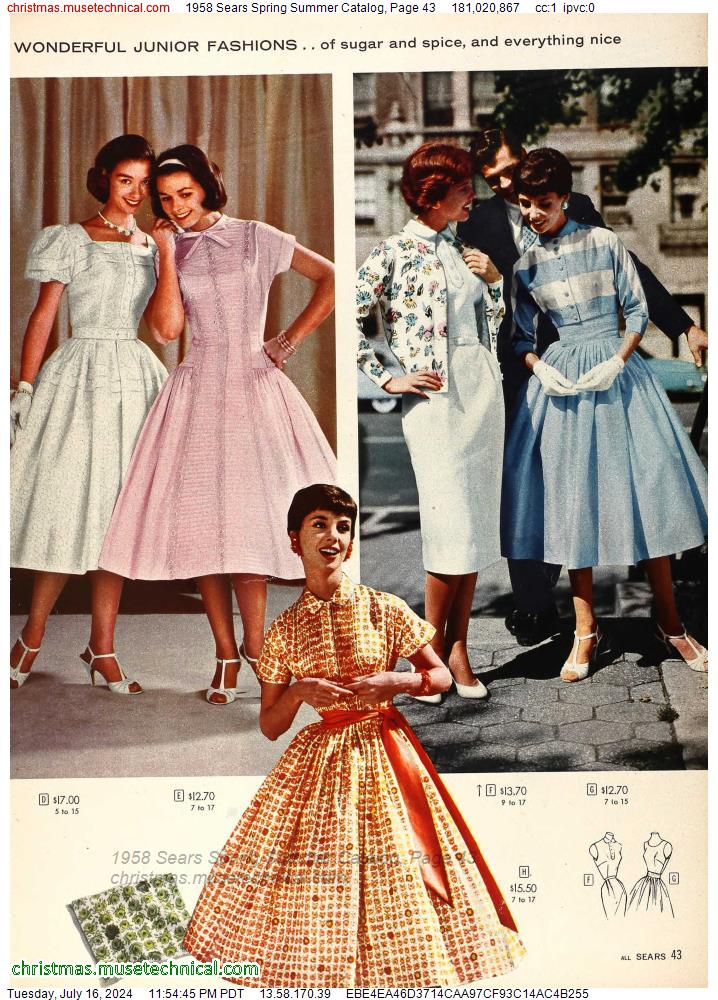 1958 Sears Spring Summer Catalog, Page 43