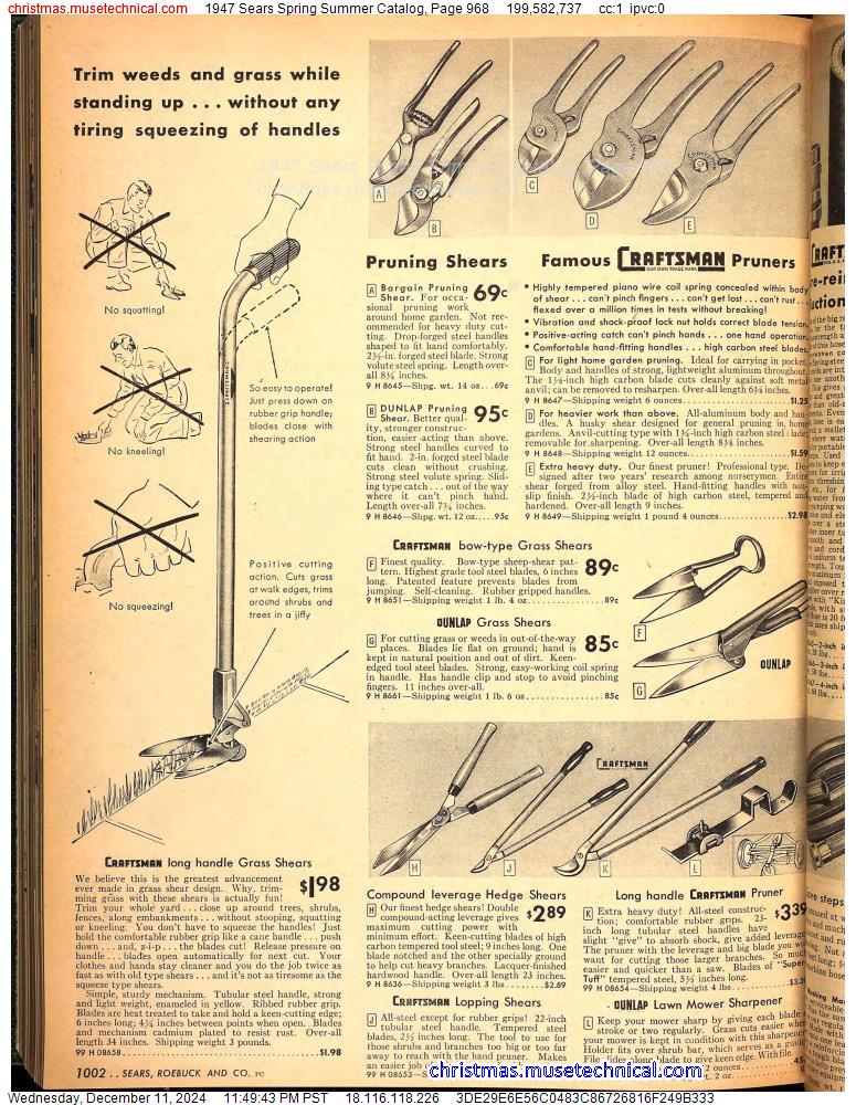 1947 Sears Spring Summer Catalog, Page 968