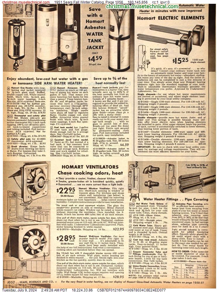 1951 Sears Fall Winter Catalog, Page 1056