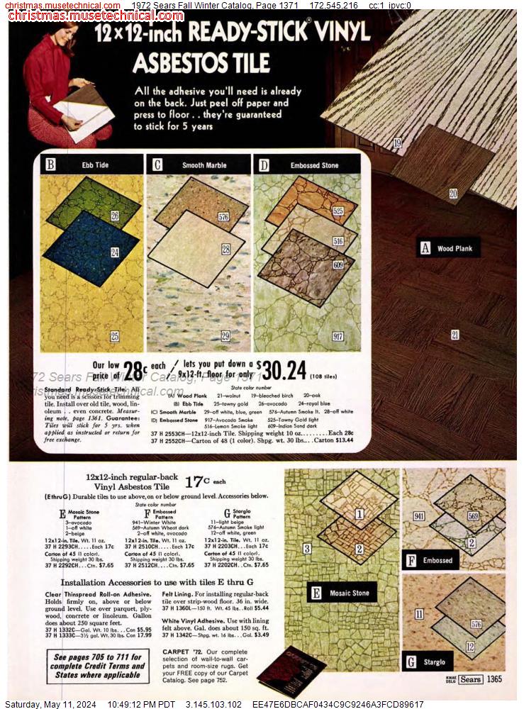 1972 Sears Fall Winter Catalog, Page 1371