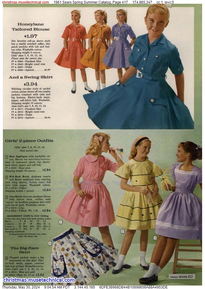 1961 Sears Spring Summer Catalog, Page 417