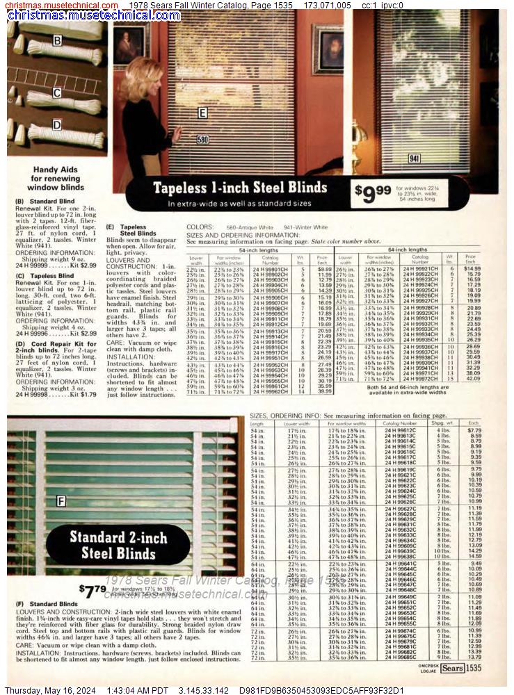 1978 Sears Fall Winter Catalog, Page 1535