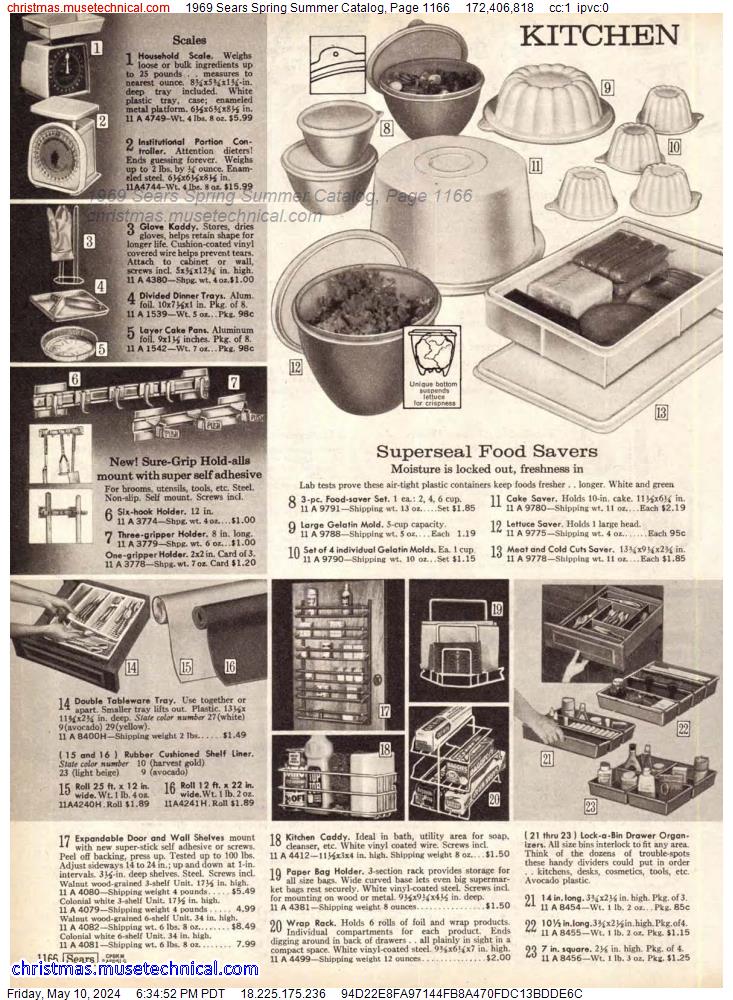 1969 Sears Spring Summer Catalog, Page 1166