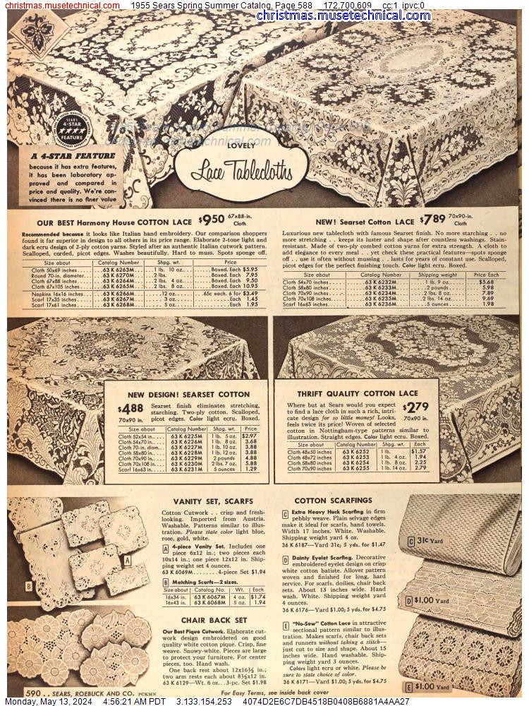 1955 Sears Spring Summer Catalog, Page 588