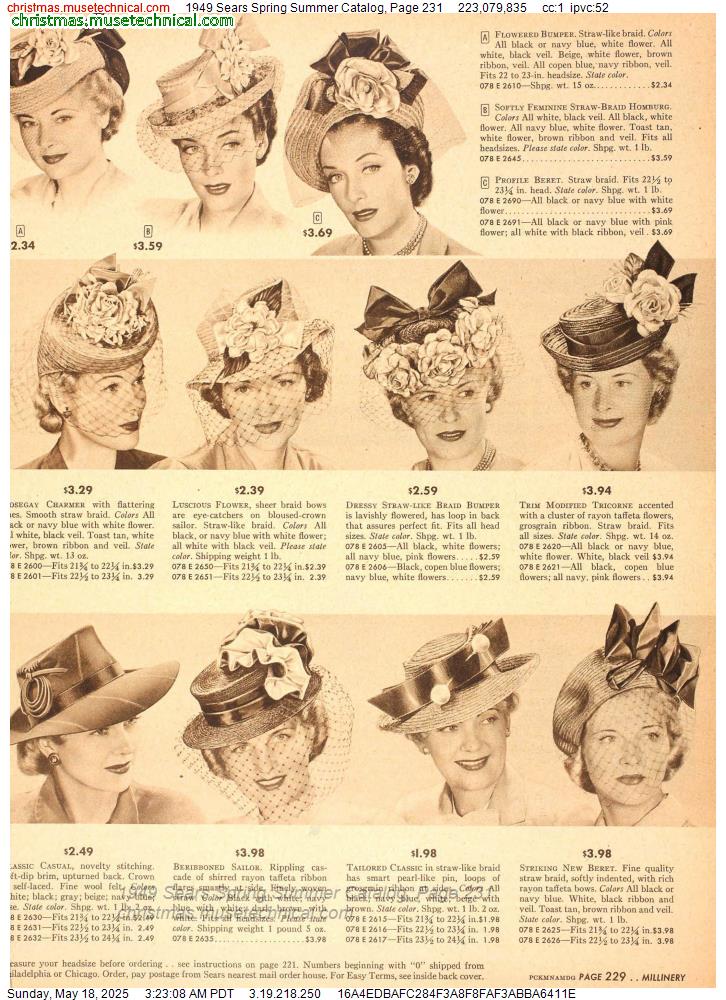 1949 Sears Spring Summer Catalog, Page 231