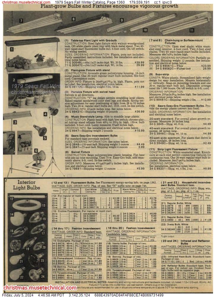 1979 Sears Fall Winter Catalog, Page 1360