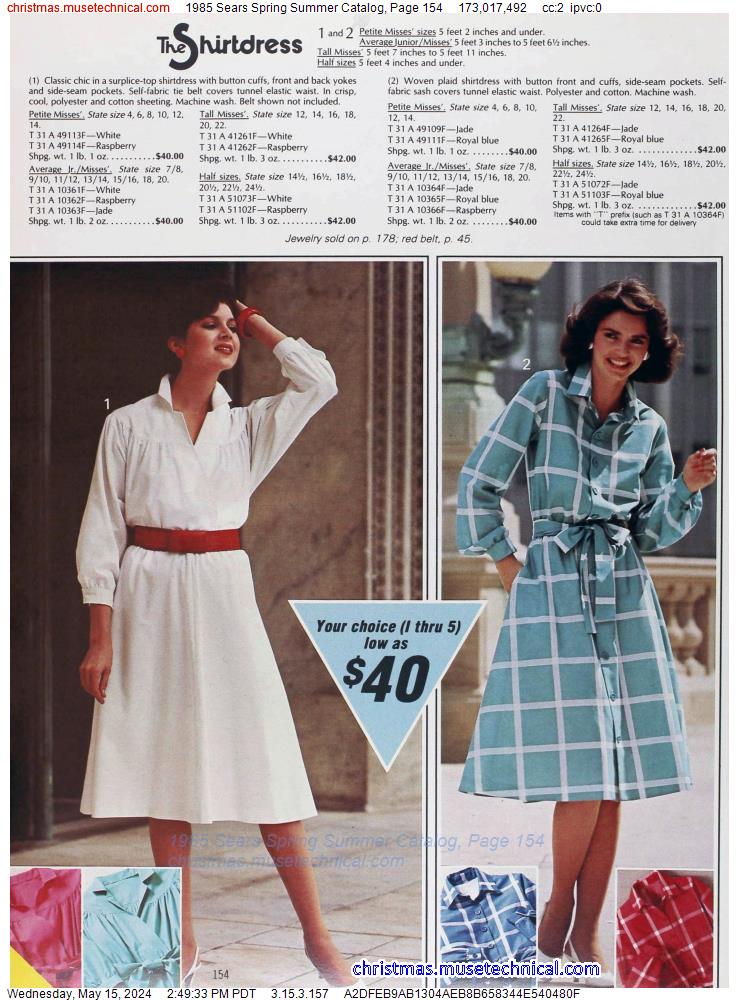 1985 Sears Spring Summer Catalog, Page 154