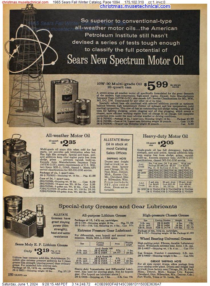 1965 Sears Fall Winter Catalog, Page 1094