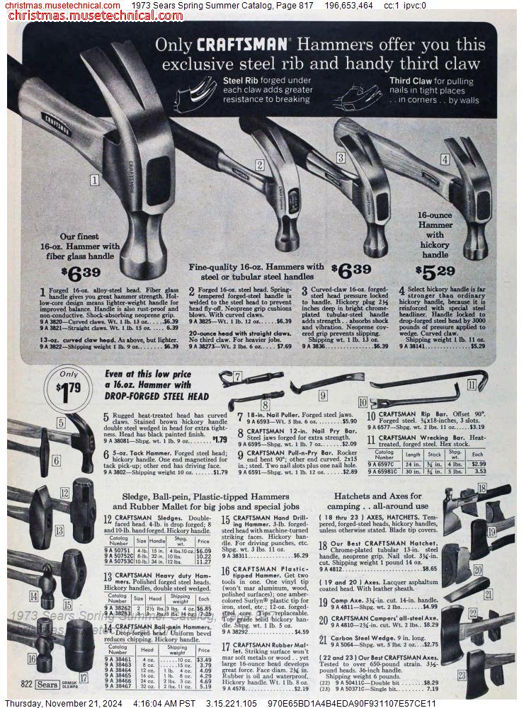 1973 Sears Spring Summer Catalog, Page 817