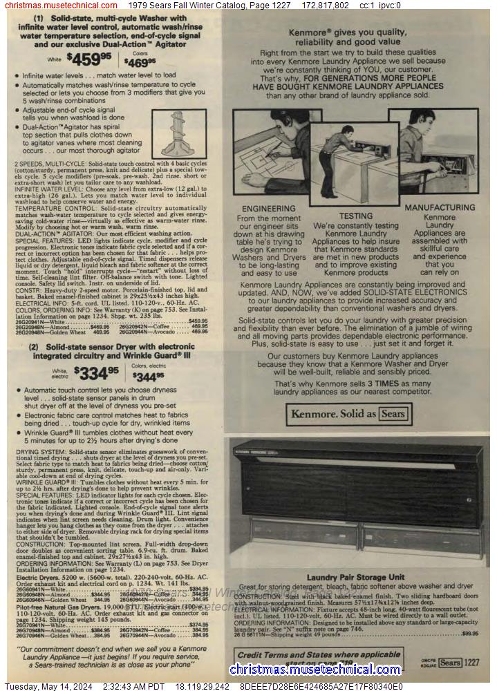 1979 Sears Fall Winter Catalog, Page 1227