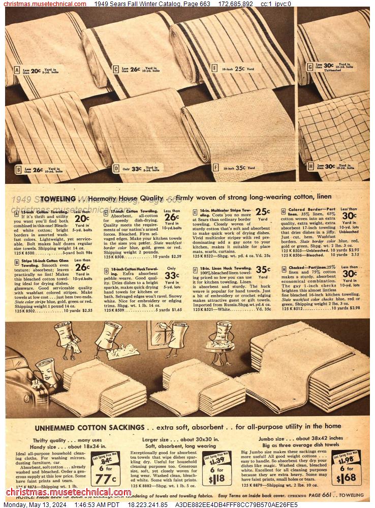 1949 Sears Fall Winter Catalog, Page 663