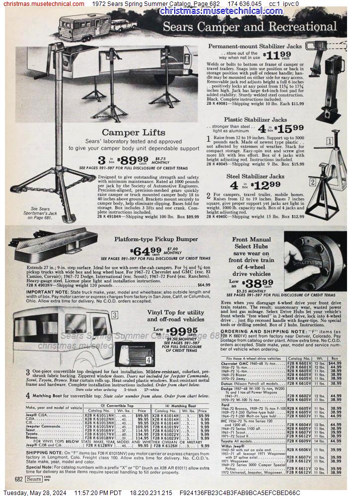 1972 Sears Spring Summer Catalog, Page 682