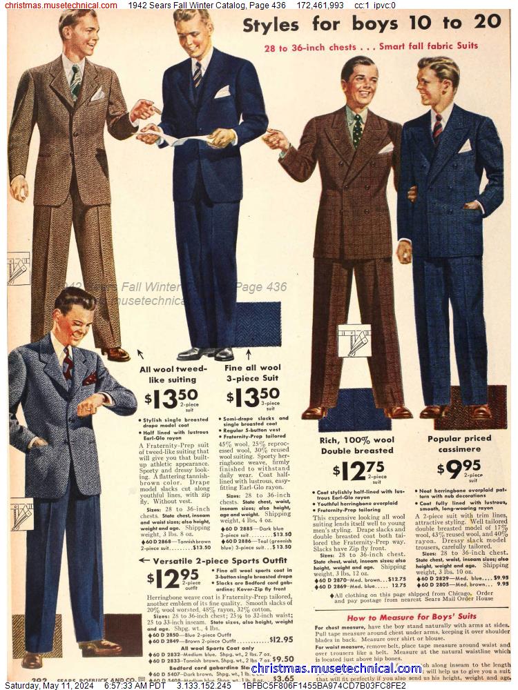 1942 Sears Fall Winter Catalog, Page 436
