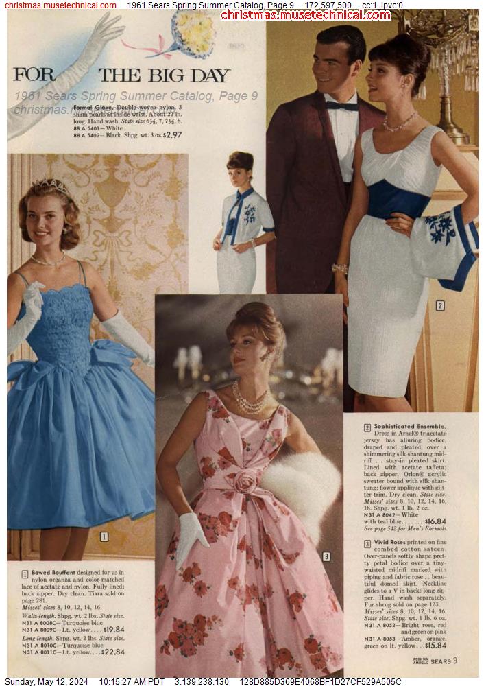 1961 Sears Spring Summer Catalog, Page 9