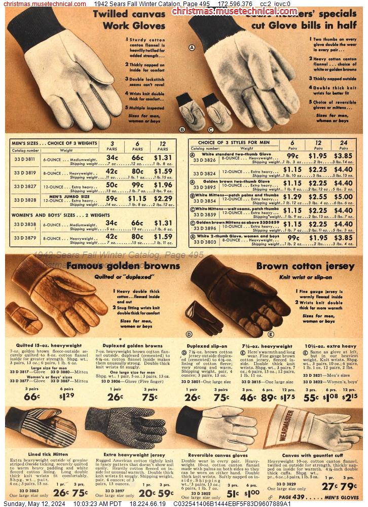 1942 Sears Fall Winter Catalog, Page 495