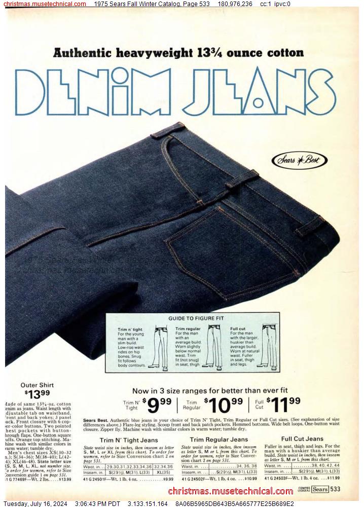 1975 Sears Fall Winter Catalog, Page 533